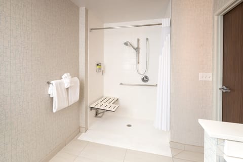 Room, 1 King Bed, Accessible (Roll-In Shower) | Bathroom shower