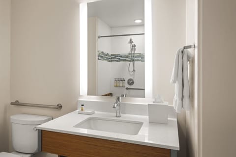 Standard Room, Accessible (Mobility, Roll In Shower) | Bathroom | Combined shower/tub, rainfall showerhead, designer toiletries