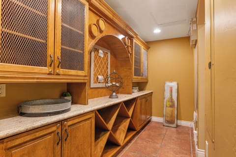 Wine storage room.