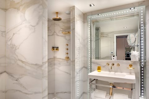 Haussmann Junior Suite | Bathroom | Designer toiletries, hair dryer, bathrobes, slippers