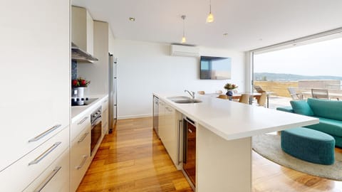 Three Bedroom Penthouse | Private kitchen | Full-size fridge, microwave, stovetop, dishwasher