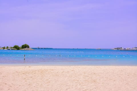 On the beach, white sand