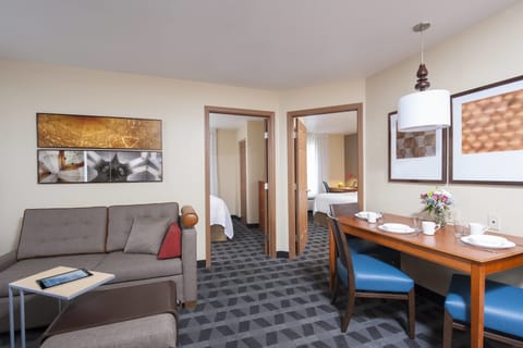 Suite, 2 Bedrooms, Non Smoking | Desk, laptop workspace, soundproofing, iron/ironing board