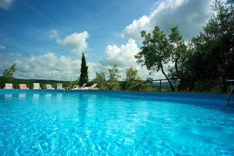 Seasonal outdoor pool, pool umbrellas, sun loungers