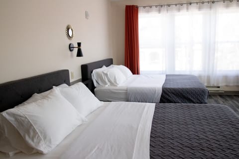 Double Room, 2 Queen Beds | Iron/ironing board, free WiFi, bed sheets