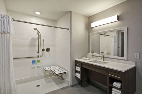 Suite, 1 King Bed, Accessible (Roll-In Shower) | Bathroom shower