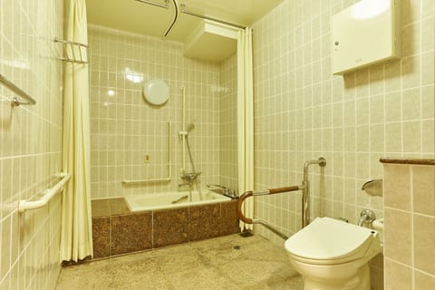 Accessible Room (With bath) Non Smoking | Bathroom | Hair dryer, slippers, electronic bidet, towels