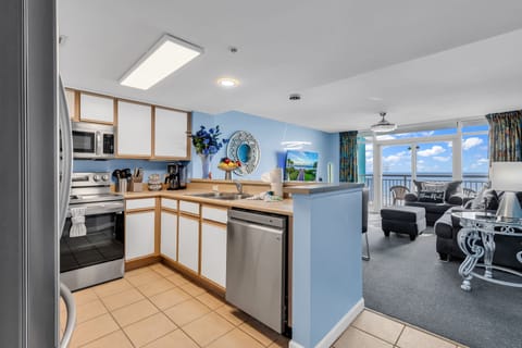 Signature Condo, 2 Bedrooms, Ocean View, Oceanfront | Private kitchen | Fridge, microwave, stovetop, coffee/tea maker