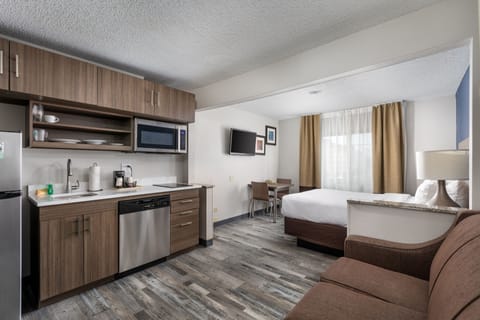 Suite, 1 Queen Bed with Sofa bed, Non Smoking (Efficiency, Upgrade) | Desk, iron/ironing board, free cribs/infant beds, rollaway beds