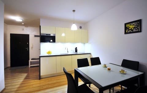 Apartment (E305) | Private kitchenette | Fridge, microwave, oven, stovetop