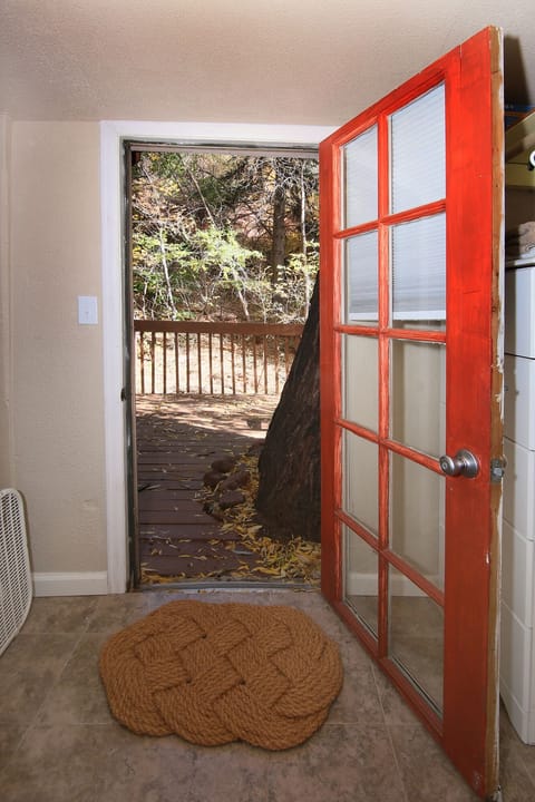 your backdoor opens up to a great deck right on the river