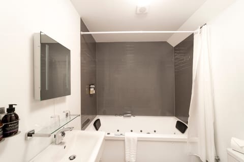 Jr. Highland Suite Pet Friendly | Bathroom | Combined shower/tub, free toiletries, hair dryer, bathrobes