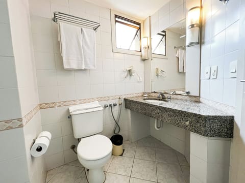 Classic Double Room | Bathroom | Shower, hair dryer, towels, soap