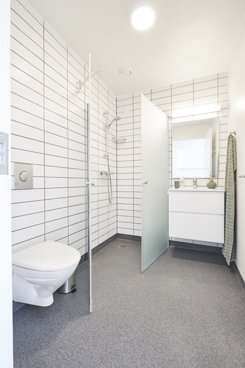 Studio, Balcony | Bathroom | Shower, hair dryer, towels