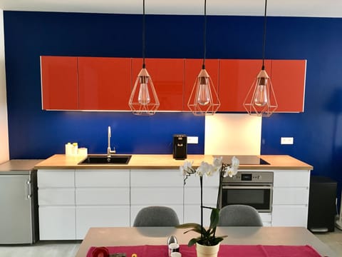 Exclusive Apartment, Garden View, Garden Area | Private kitchenette | Full-size fridge, microwave, oven, stovetop