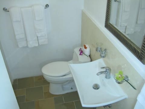 Standard Room, 1 Queen Bed | Bathroom | Shower, free toiletries, hair dryer, towels