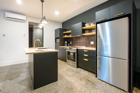 Apartment, 1 Bedroom with Sofabed (G103) | Private kitchen | Full-size fridge, microwave, oven, stovetop