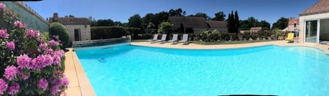 Seasonal outdoor pool, open 11 AM to 8:00 PM, pool umbrellas