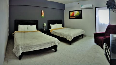 Standard Double Room, 2 Double Beds | In-room safe, desk, free WiFi, bed sheets