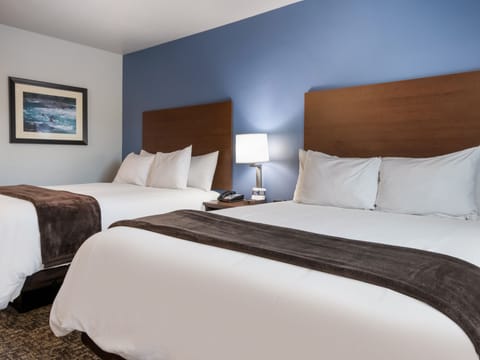 Premium bedding, pillowtop beds, blackout drapes, iron/ironing board