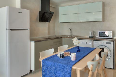 Apartment, 1 Bedroom, Terrace | Private kitchenette | Full-size fridge, microwave, stovetop, dishwasher