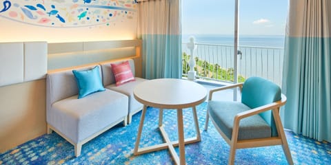 Rainbow Deluxe Room, Non Smoking, Sea View (No Guarantee of Theme Park Entry) | Hypo-allergenic bedding, memory foam beds, in-room safe, desk