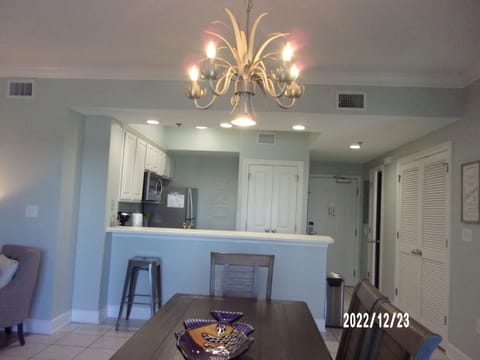Looking from the Dining table into the Kitchen.