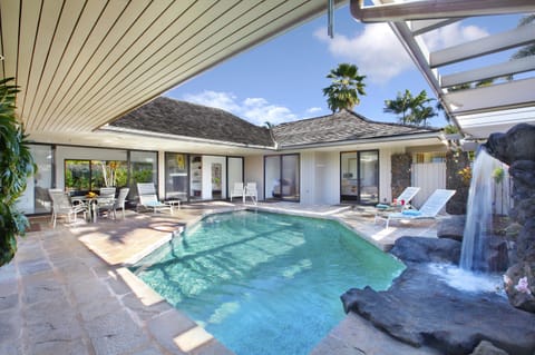 Welcome to the Hawaiian Waterfall House in Sunny Poipu, featuring a private Hawaiian pool oasis