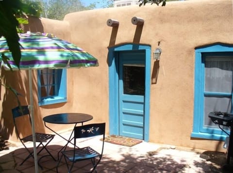 Private patio with gas BBQ grill