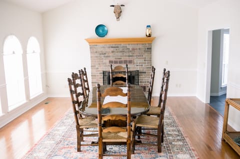 Formal dining area with a view, seats 8