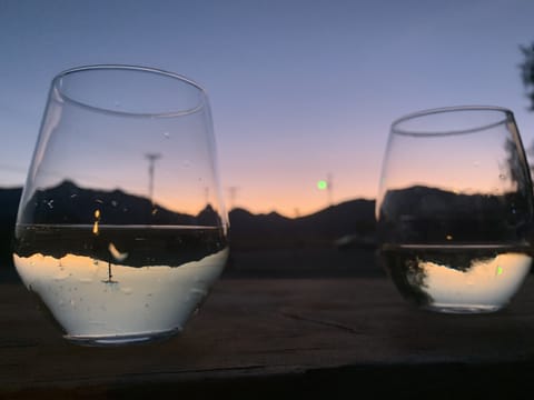 Sunset soak with Prosecco!