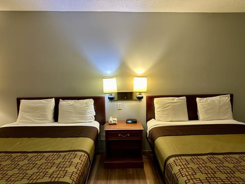 Room, 2 Queen Beds, Non Smoking | Desk, blackout drapes, iron/ironing board, free WiFi