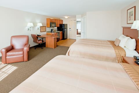Studio Suite, 2 Queen Beds | In-room safe, desk, iron/ironing board, free cribs/infant beds