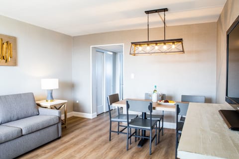 Family Suite, 1 Bedroom, Refrigerator & Microwave, Ocean View | Living area | Flat-screen TV