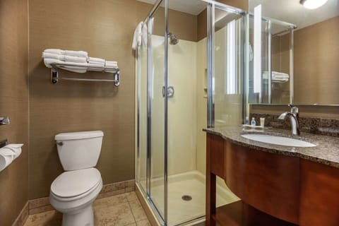 Suite, 1 King Bed with Sofa bed, Non Smoking, Jetted Tub | Bathroom | Combined shower/tub, free toiletries, hair dryer, towels