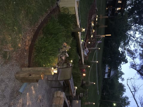 fire pit area at night