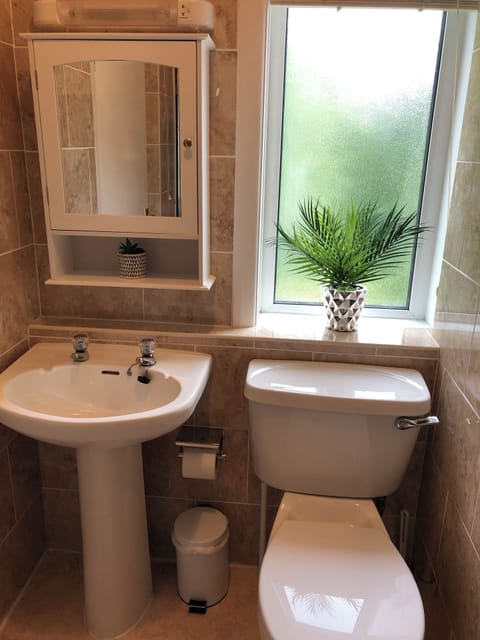 Family Room | Bathroom | Shower, free toiletries, hair dryer, towels