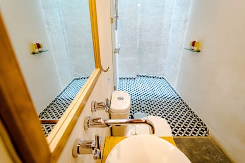 Double Room | Bathroom | Shower, eco-friendly toiletries, hair dryer, towels