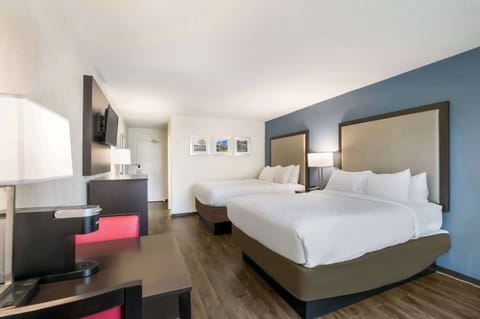 Standard Room, 2 Queen Beds, Non Smoking | Desk, blackout drapes, iron/ironing board, rollaway beds