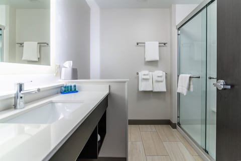 Suite, 2 Queen Beds, Accessible (Communication) | Bathroom | Hydromassage showerhead, free toiletries, hair dryer, towels