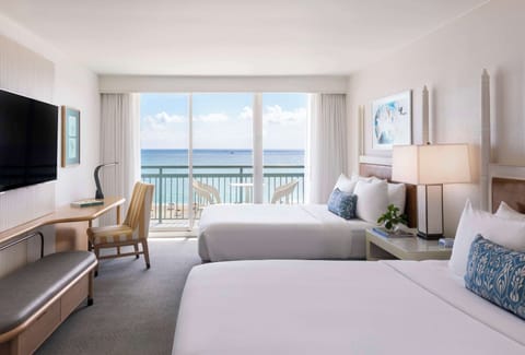 Room, 2 Queen Beds, Oceanfront | Premium bedding, down comforters, pillowtop beds, in-room safe