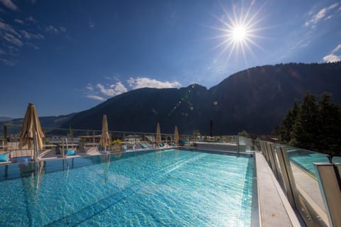 Indoor pool, outdoor pool, sun loungers