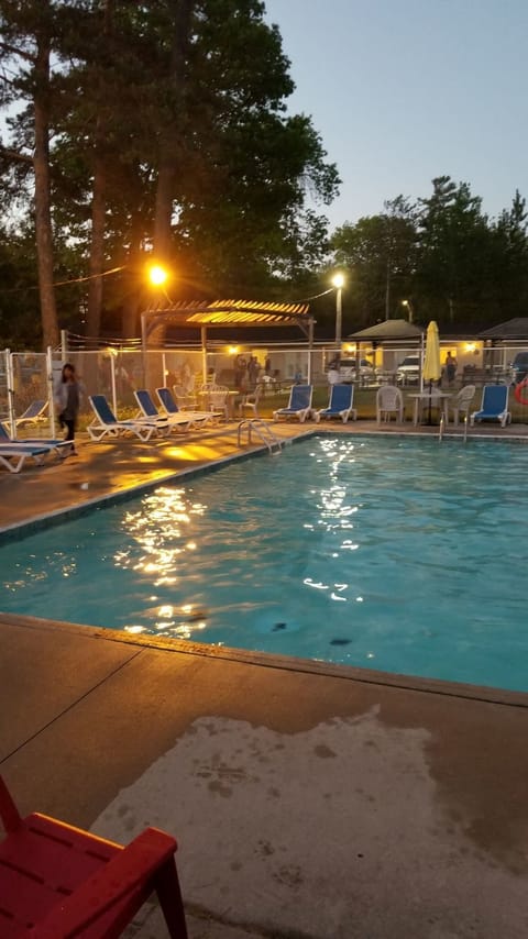 Seasonal outdoor pool, open 9:00 AM to 9 PM, sun loungers