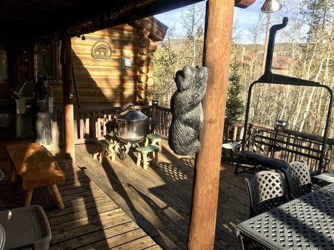 Large deck w/our newest addition of our new chairlift from 1st resort in country