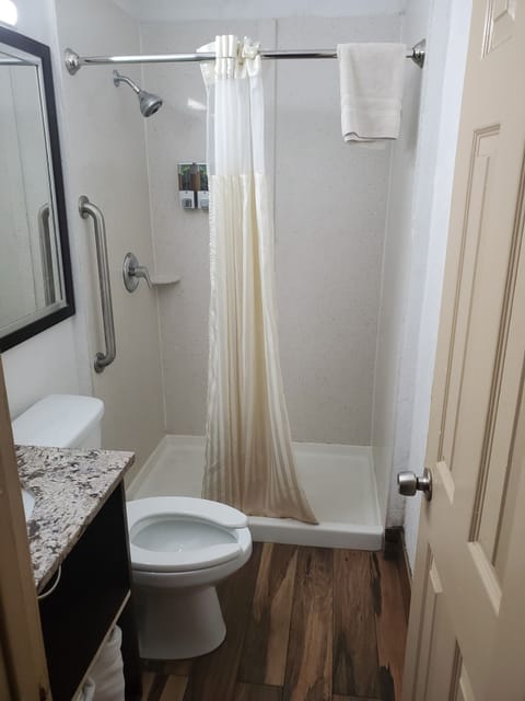 Standard Single Room, 1 King Bed | Bathroom | Free toiletries, hair dryer