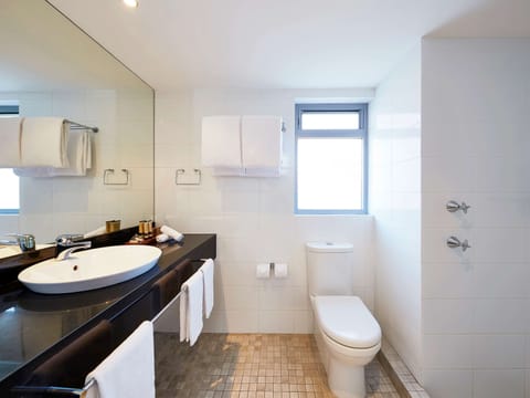 Family Suite, 1 Bedroom (South Tower) | Bathroom | Shower, hair dryer, towels, soap