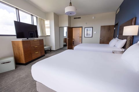 Suite, Multiple Beds (Oversized, No Resort Fee) | Premium bedding, in-room safe, desk, laptop workspace