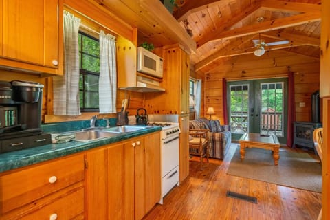 Cabin, Private Bathroom (Smoky Mountains Cabin- No Breakfast, Pets Allowed) | Living area | Flat-screen TV