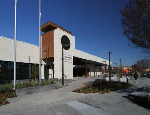 Santa Clara northside library is walking distance