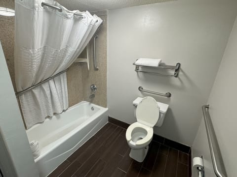 Standard Room, 1 King Bed, Accessible | Bathroom | Combined shower/tub, free toiletries, hair dryer, towels